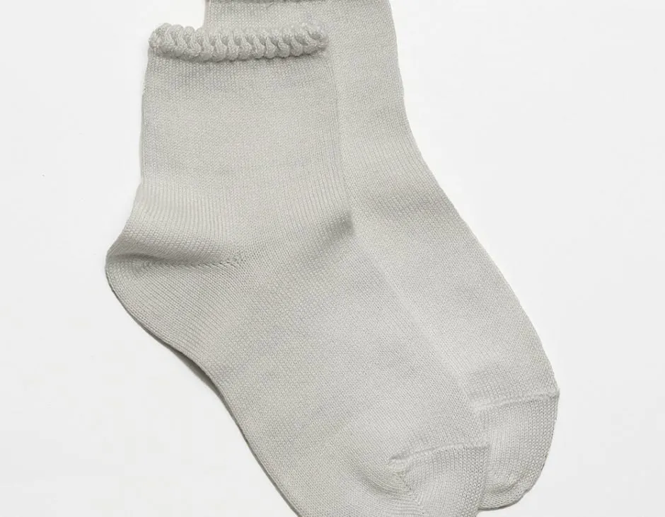 Short Sock with Patterned Cuff