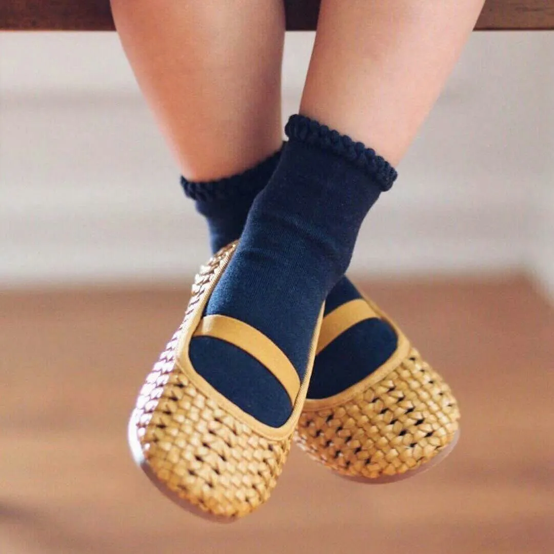 Short Sock with Patterned Cuff