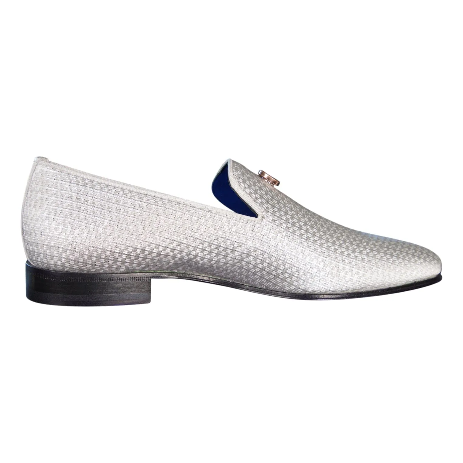 Silver Diamante With Rose Gold Hardware Loafer