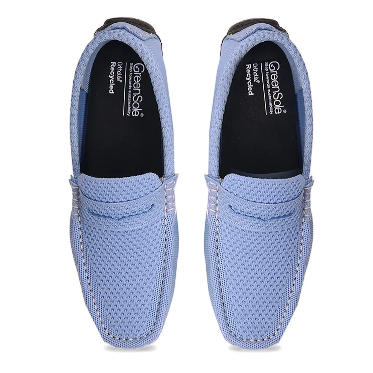 Sky Blue Moc Mens Shoes Loafers