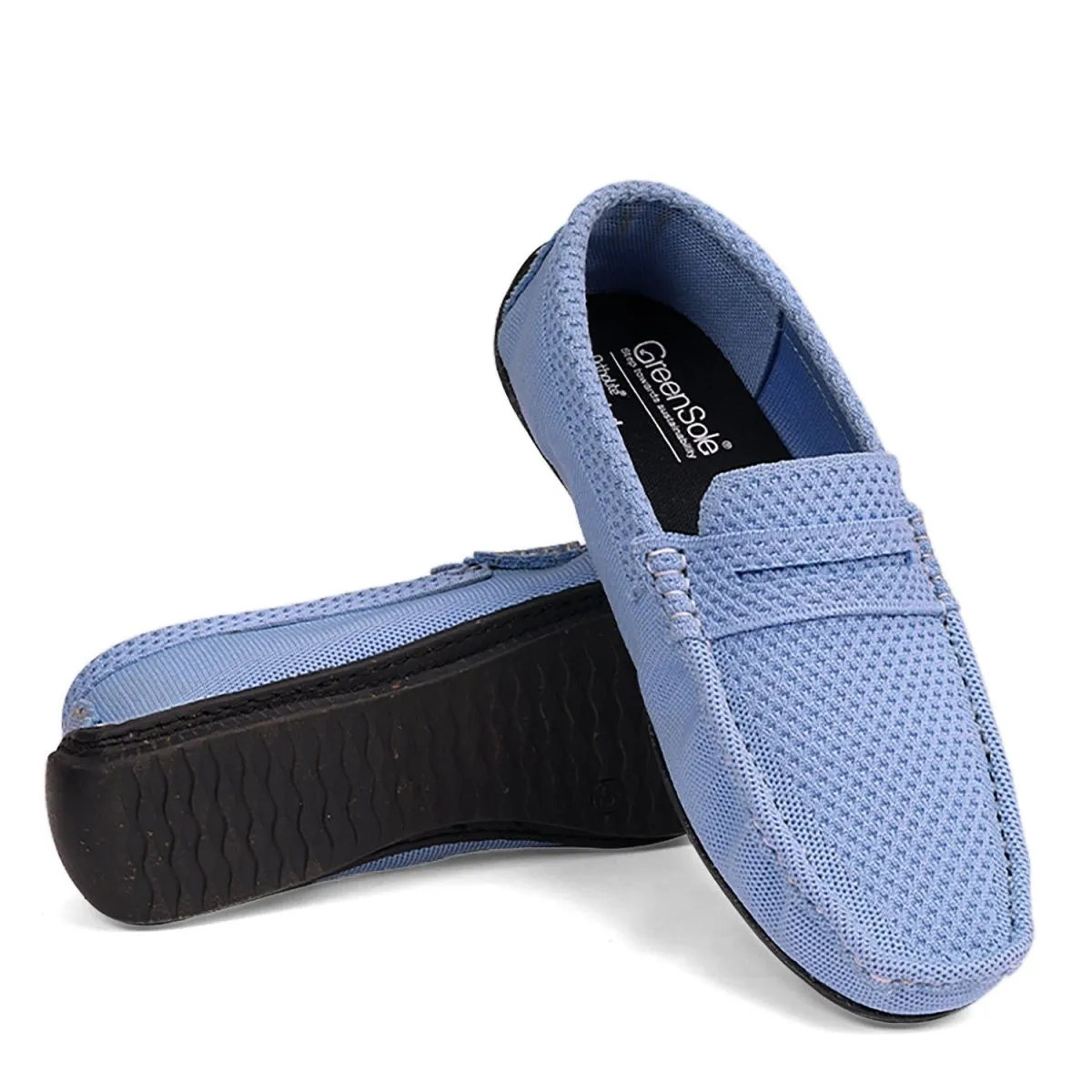 Sky Blue Moc Mens Shoes Loafers