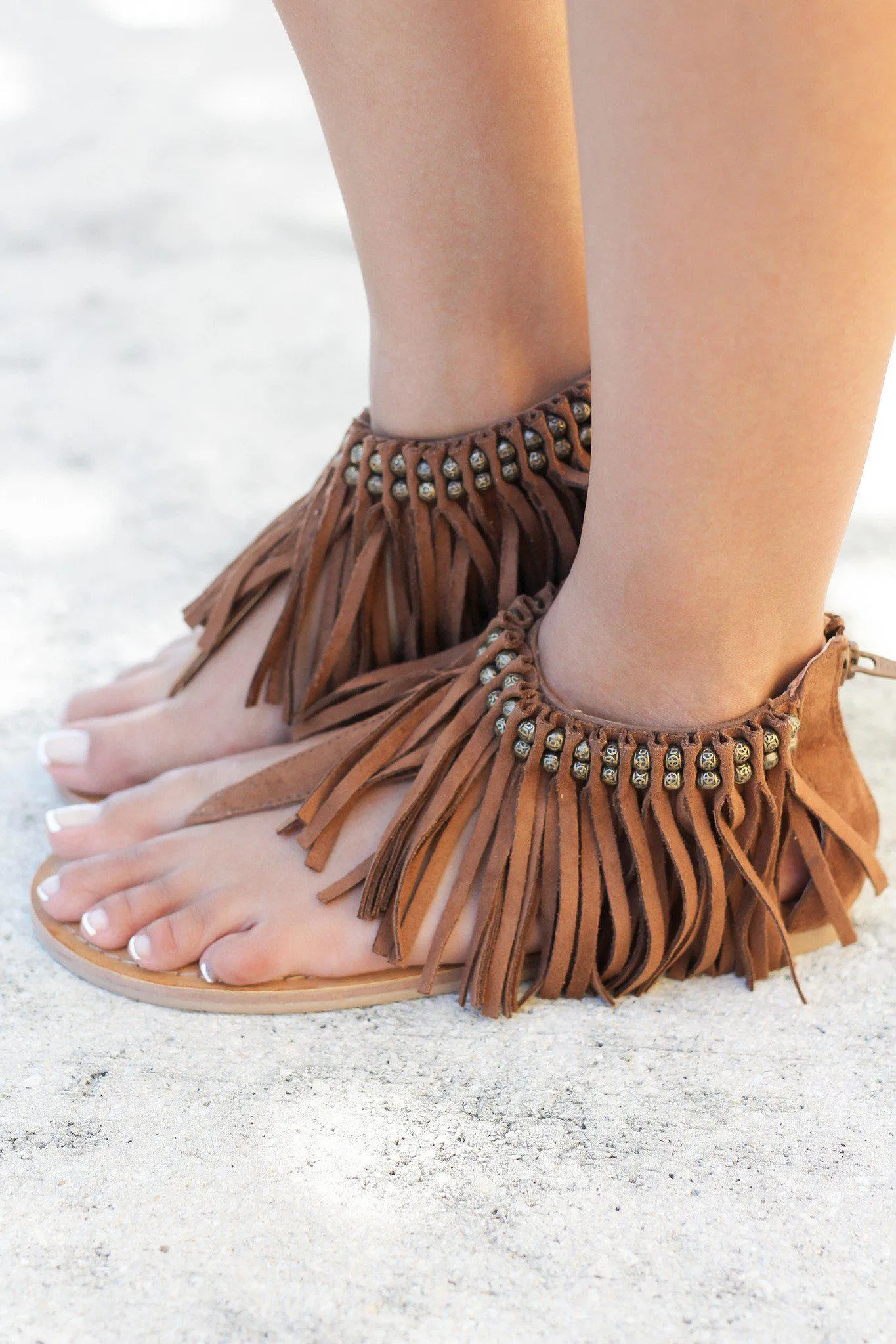 Solene Tan Sandals