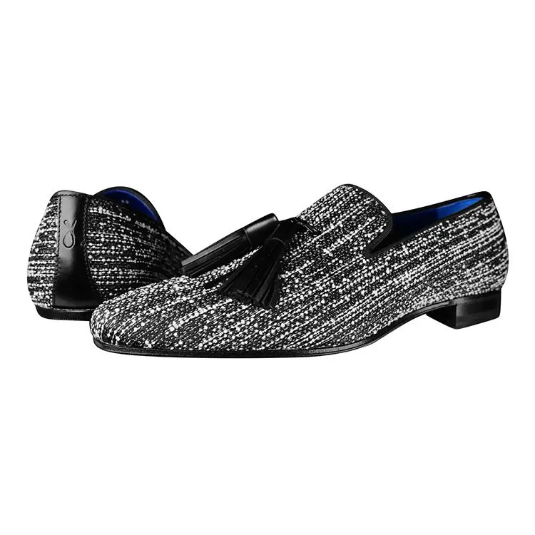 Tweed Carbone Tassel Loafer