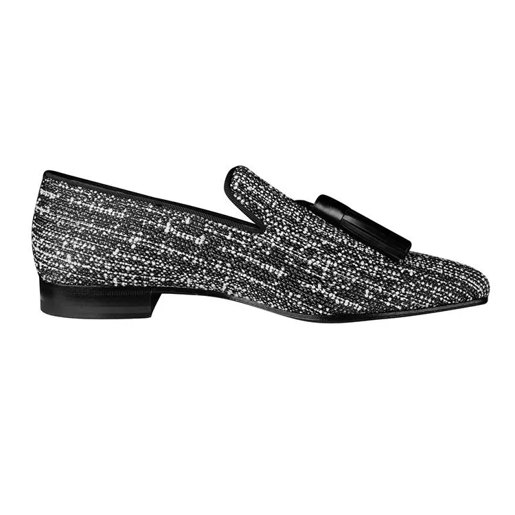 Tweed Carbone Tassel Loafer