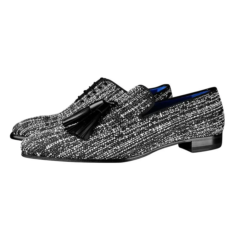 Tweed Carbone Tassel Loafer