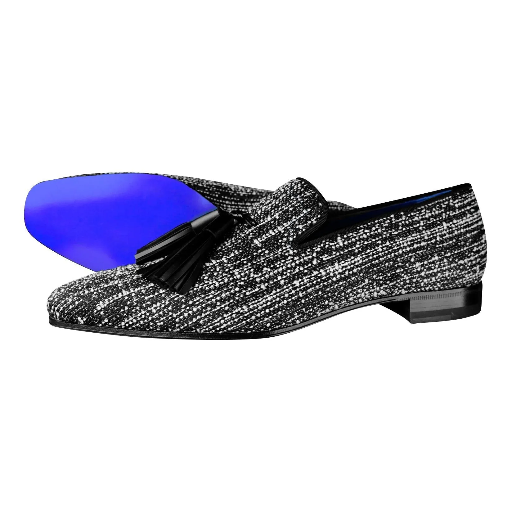 Tweed Carbone Tassel Loafer