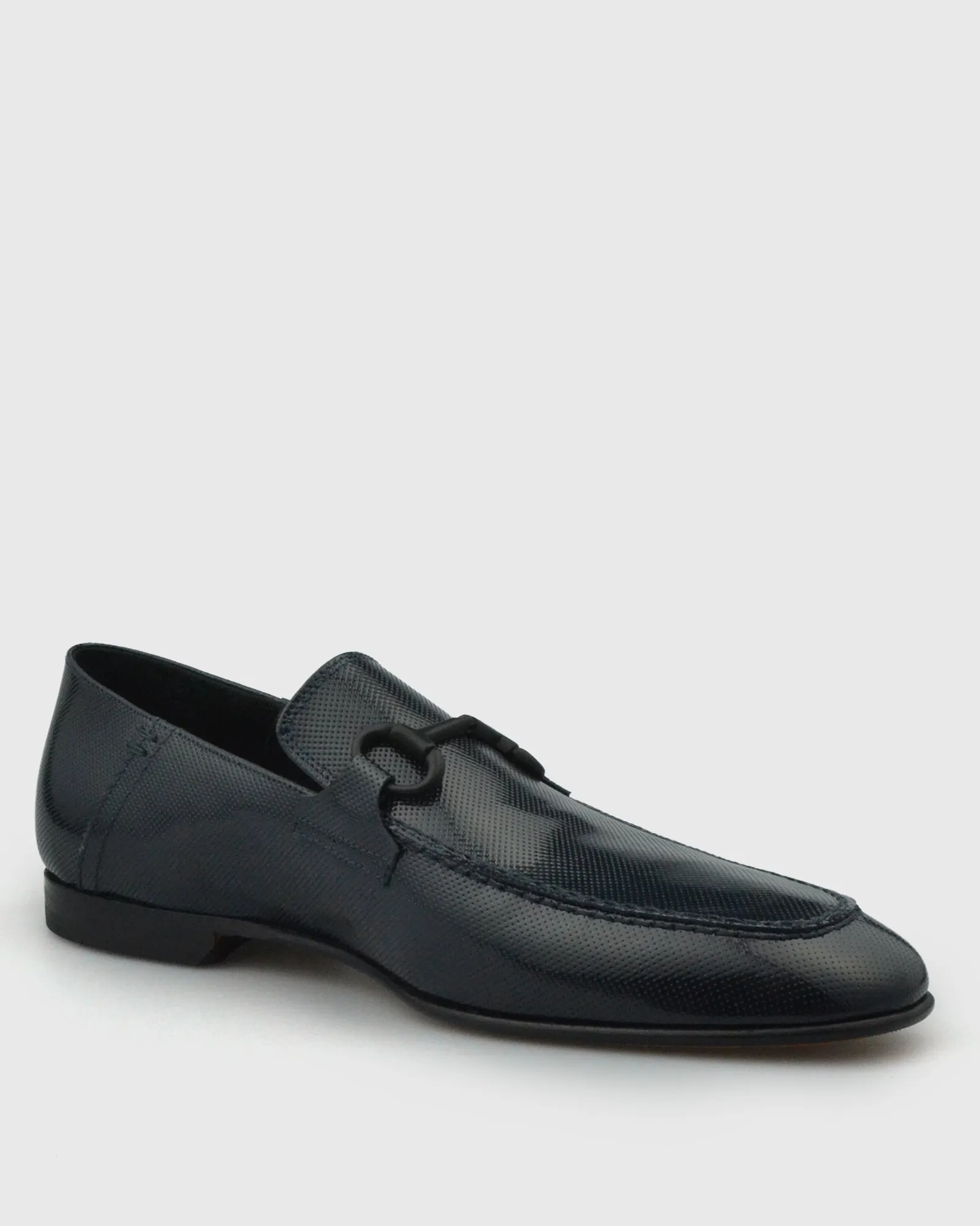 VINCENT & FRANKS VFS21 NAVY PERFORATED PATENT LOAFER