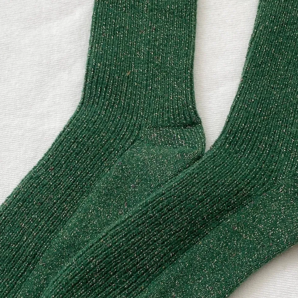 Winter Sparkle Socks in Evergreen