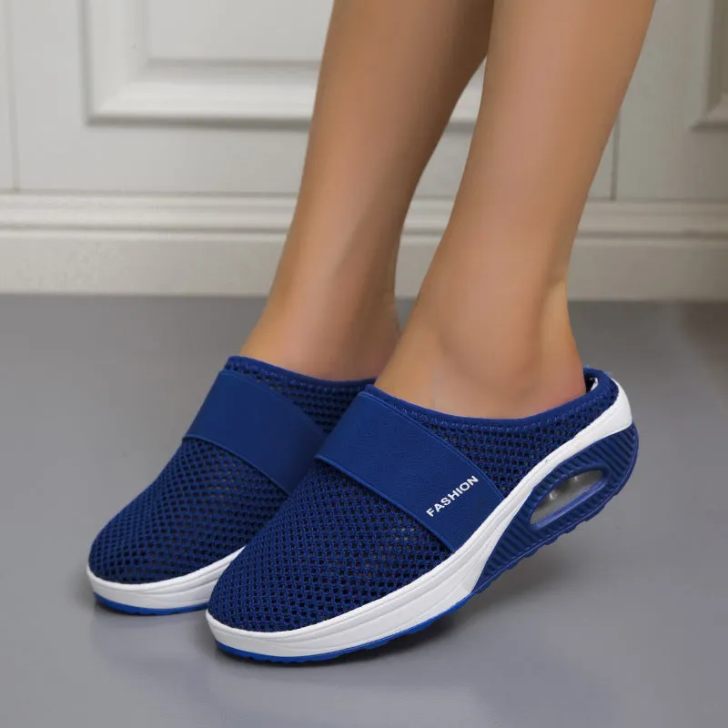 Women's Platform Casual Mesh Round-toe Wedge Walking Shoes