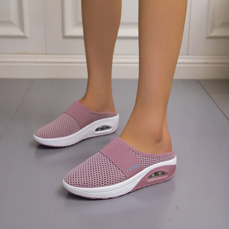 Women's Platform Casual Mesh Round-toe Wedge Walking Shoes